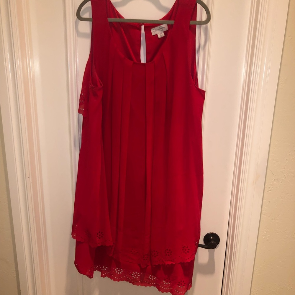 Red Jessica Simpson chiffon dress